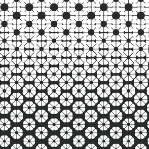 Graphic tie print gradient black & white
