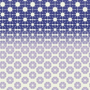 Graphic tie print gradient off-white, blue, lavender