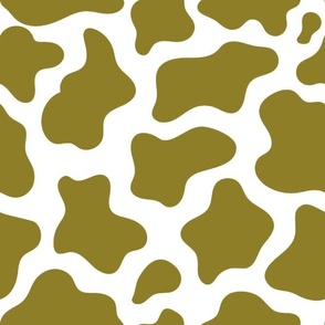 Large Scale Cow Print Moss Green