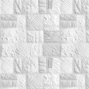 White Textured Patchwork Quilt