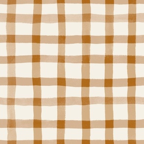 watercolor plaid coffee and off white