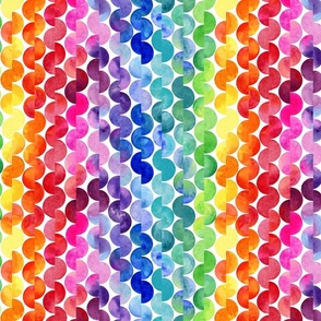  Watercolor Rainbow split Polka dots medium scale