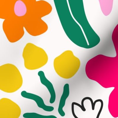 Cute Hand Drawn Kids Floral Garden - Abstract Minimalism - Happy Colors