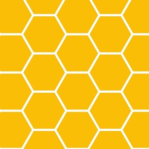 honeycomb hexagon grid white on golden yellow wallpaper scale