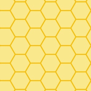 yellow hexagon honeycomb grid normal scale