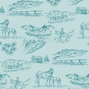 Valley Foal in Teal, Cowgirl Western Toile