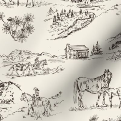 Valley Foal in Classic, Cowgirl Cowboy Western Toile
