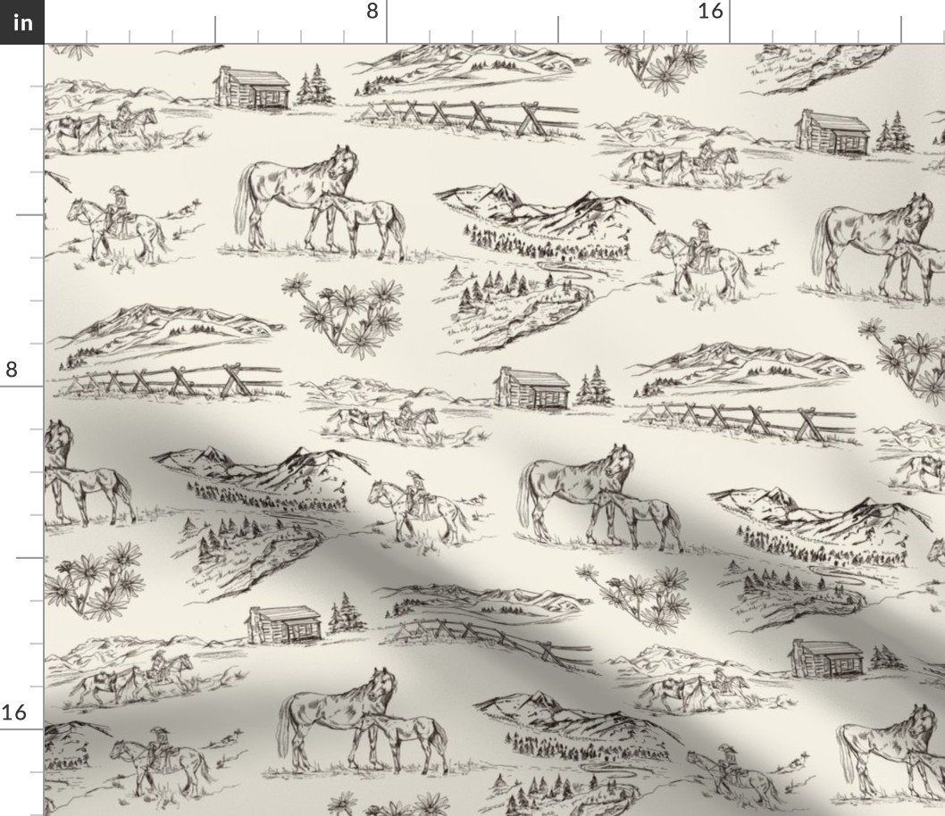 Valley Foal in Classic, Cowgirl Cowboy Western Toile