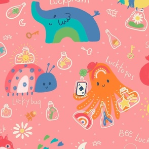 Happy Charms Kids Bedding Pink