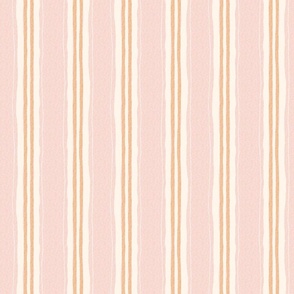 hand painted linen ticking stripe medium wallpaper scale in pink mustard by Pippa Shaw