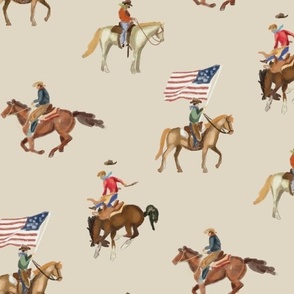 Yankee Doodle in Khaki - Cowboy, Americana, Western, Rodeo