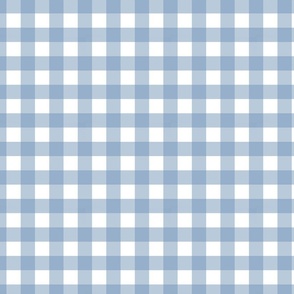 1" Swedish Gingham - Chambray Blue - Wallpaper 