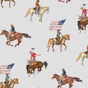 Yankee Doodle in Gunmetal - Cowboy, Americana, Western, Fourth of July, Rodeo