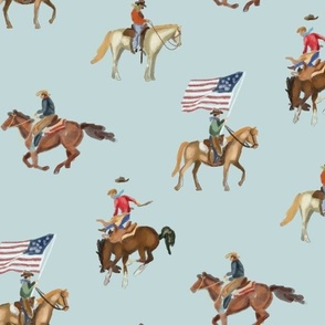 Yankee Doodle in Blue - Cowboy, Cowgirl, Western, Americana, Rodeo
