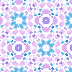 watercolor daubs geometric tessellation lilac aqua large scale