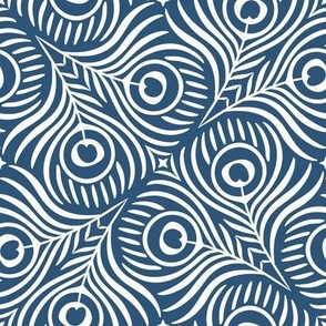 Peacock Twirl (Medium), dark blue - Animal Print