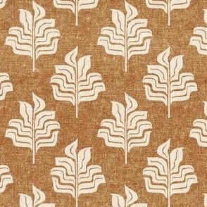 (small scale) Modern Botanical - Tropical Leaves - home decor - cider - warm brown - LAD23