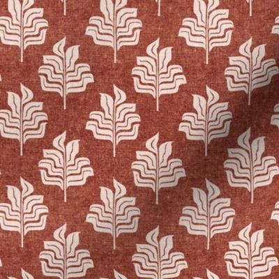 (small scale) Modern Botanical - Tropical Leaves - home decor - rust - LAD23