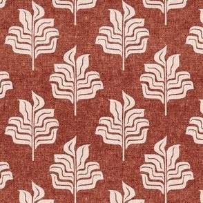 (small scale) Modern Botanical - Tropical Leaves - home decor - rust - LAD23