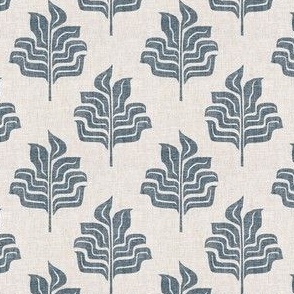 (small scale) Modern Botanical - Tropical Leaves - home decor - stone blue/neutral - LAD23