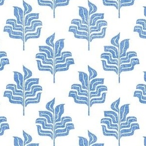 (small scale) Modern Botanical - Tropical Leaves - home decor - coastal blue - LAD23