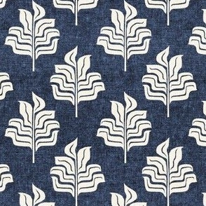 (small scale) Modern Botanical - Tropical Leaves - home decor - dark blue - LAD23