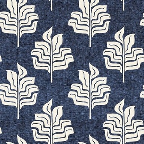 Modern Botanical - Tropical Leaves - home decor - dark blue - LAD23