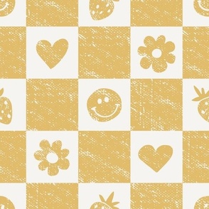 Smileys, Love ans Strawberries - Yellow