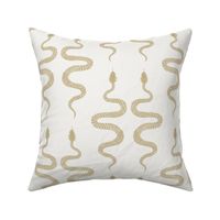 Hand Drawn Snake Wallpaper in Gold on Cream-12” Fabric