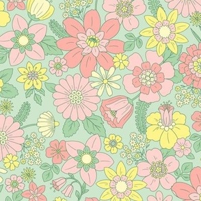 Pastel Retro Flowers