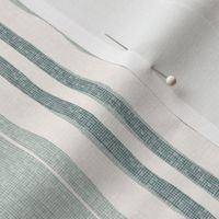 hand painted linen ticking stripe large wallpaper scale in celadon sage by Pippa Shaw