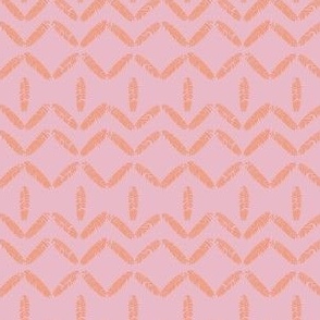 Geometric with leaves_salmon on pink_SMALL_3x2