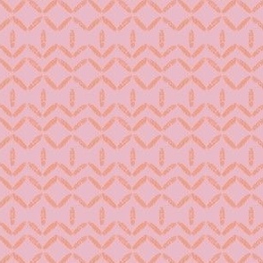 Geometric with leaves_salmon on pink_XSMALL_2x1