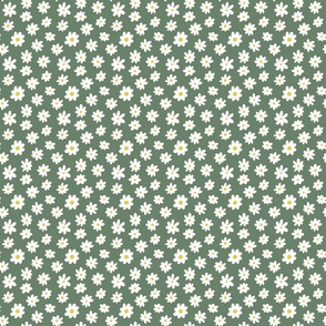 Mini Daisy Pattern (sage green/white/yellow)