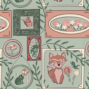 Whimsical Fox & Frogs Woodland