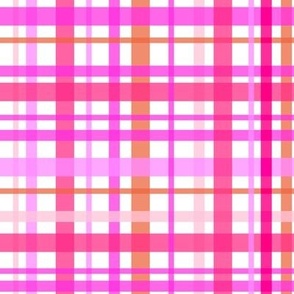 barbiecore plaid: pink plaid, plaid wallpaper, glam wallpaper, hot pink