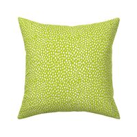 Mini Chartreuse Dalmatian Polka Dot Spots Pattern (white/chartreuse green)