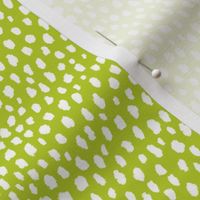 Mini Chartreuse Dalmatian Polka Dot Spots Pattern (white/chartreuse green)