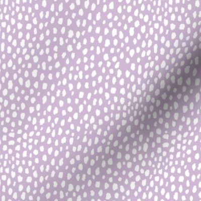 Mini Lavender Dalmatian Polka Dot Spots Pattern (white/lavender purple)