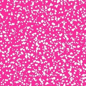 Tiny White Random Dots and Speckles on Hot Pink