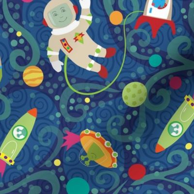 Astronaut Kid's Crew in Outer Space