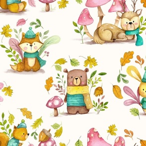 Watercolor Woodland Friends