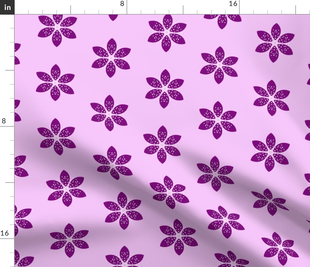 deep purple flowers and dots/  small