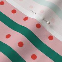 retro holiday stripe in bright red, teal green and pink // medium
