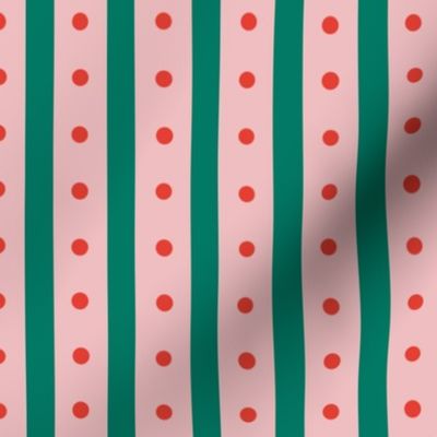 retro holiday stripe in bright red, teal green and pink // medium