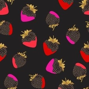 Black strawberries _ Pop of red and Pink