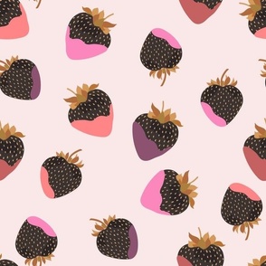 Cheerful Black strawberries with Pink