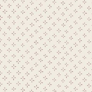 wavy flowers - dusty rose pink_ creamy white - hand drawn floral