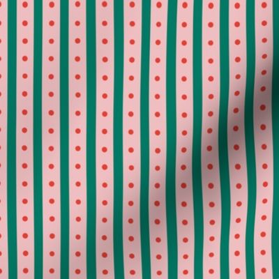 retro holiday stripe in bright red, teal green and pink // small