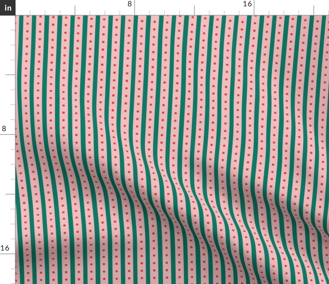 retro holiday stripe in bright red, teal green and pink // small